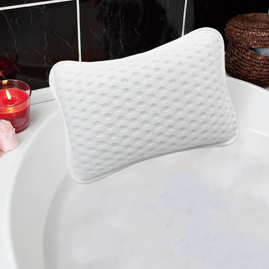 Bath Pillows for tubHome Spa Pillows for Bathtub Hot TubHead and Neck Support with 2 Strong Suction CupsWhite
